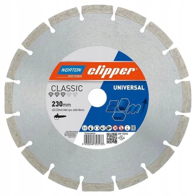 Диск алмазний сегментний Norton 230 мм Clipper Universal (70184626810)