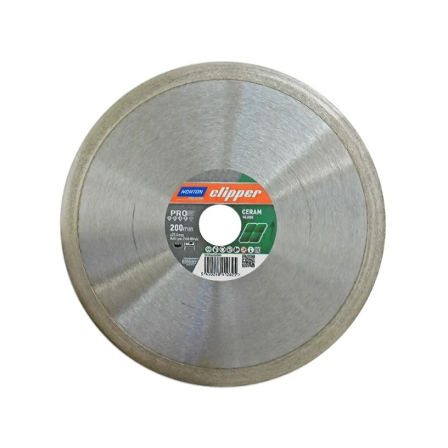 Диск алмазный сплошной Clipper Pro Glass Norton 200×25,4 мм (70184630185)
