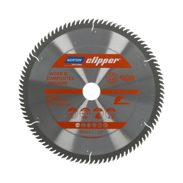 Диск пиляльний Clipper Norton 250x96z x30 з твердосплавними зубцями (70184608111)
