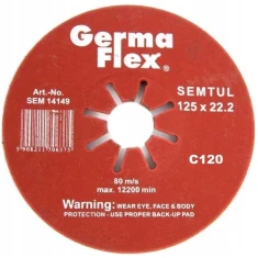 Шлифовальный круг Semtul GERMAFLEX 125 мм зернистость 100 для глазури 10 шт (SEM14152)