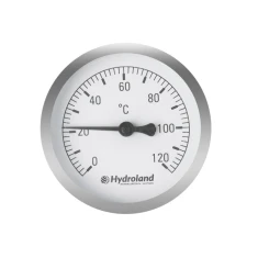 Термометр циферблатний Ø HYDROLAND 63 мм, 0–120°C, 1/2