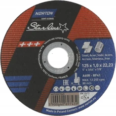 Диск для металла Norton 125x1,0 нержавеющий/металл (66252837245)