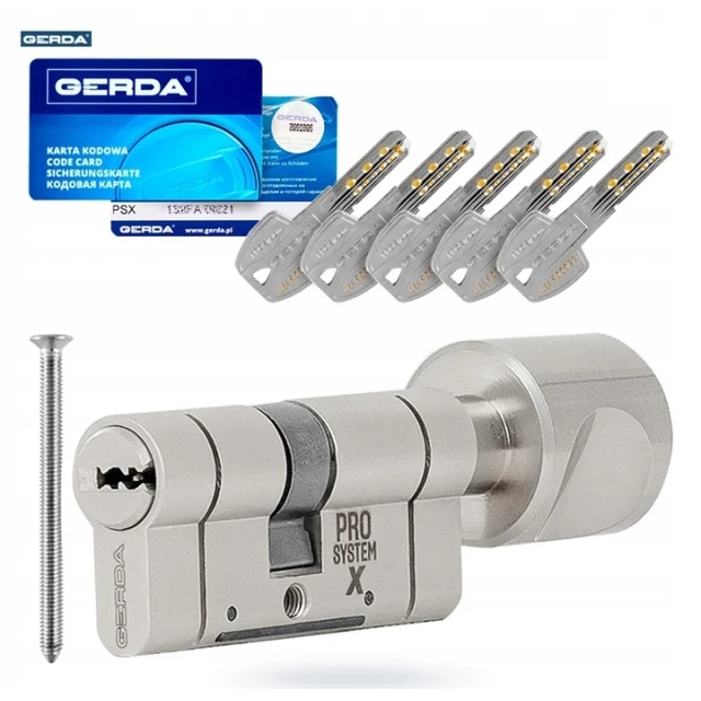 Циліндр замка з ручкою Gerda 30/35 сатин нікель PSX (0WKPXG3035.9005RP)