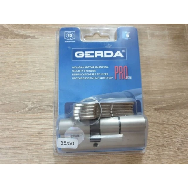 Циліндр замка Gerda 45/45 Nickel PSX KL6.2 ATEST (0WKPXS04545.90050P)