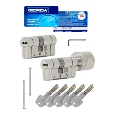 Набір Gerda 2 циліндри замка 30/45 + G45/30 5-ключевий нікель PSX AB (0WKPXKW3045.900X0P)