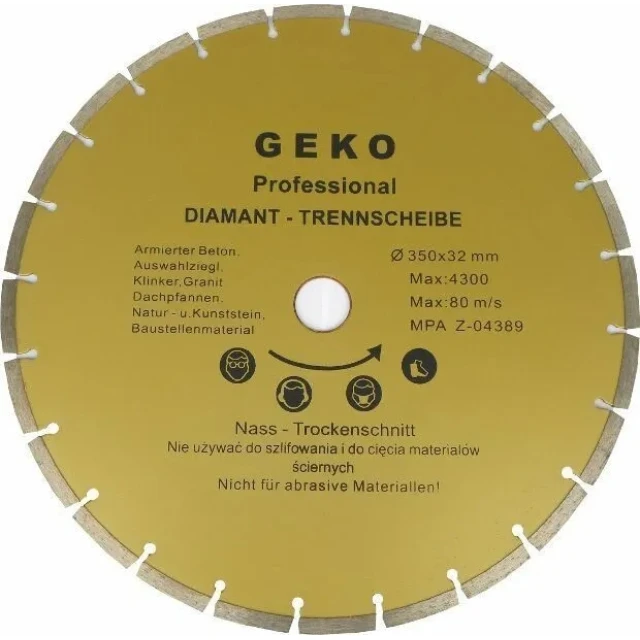 Диск алмазный сегментный Geko 350×32 мм Profi (G00255)