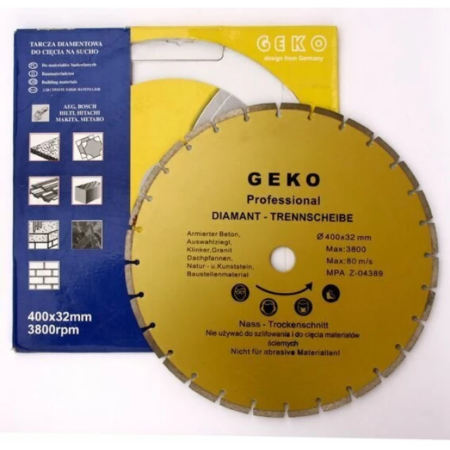 Диск алмазний сегментний Geko 400×32 мм Profi (G00256)
