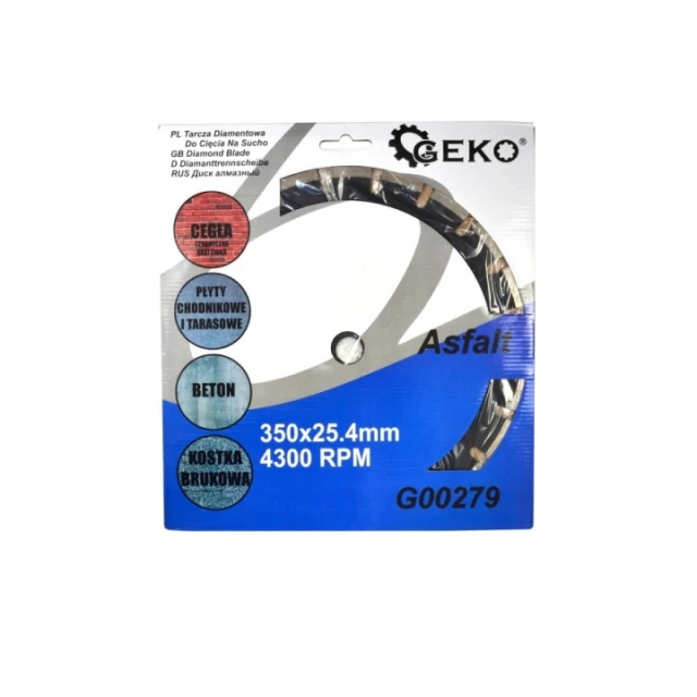 Диск алмазный сегментный Geko 350×25,4 мм Asflat Profi (G00279)