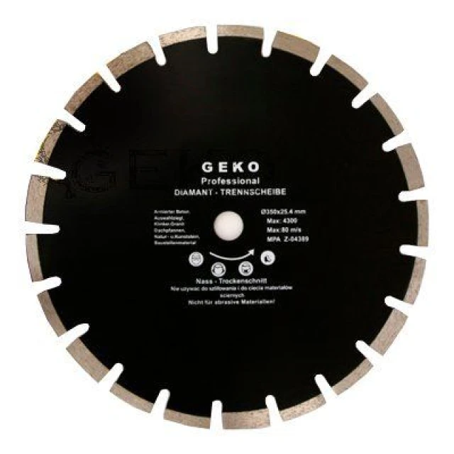 Диск алмазный сегментный Geko 350×25,4 мм Asflat Profi (G00279)