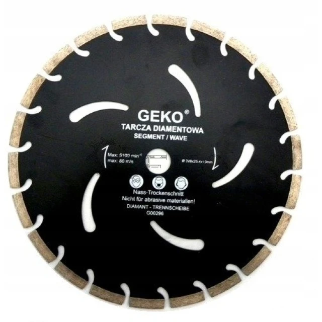 Диск алмазний сегментний Geko 300×25,4 мм Black (G00296)