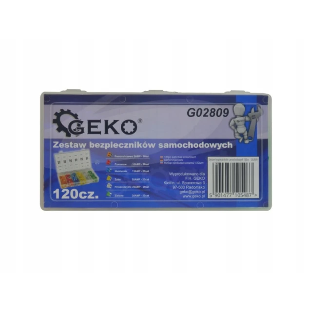 Набір запобіжників автомобільних Geko 120 шт (24 види) (G02809)
