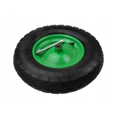 Колесо для тачки шина Geko 4 PR + вісь Green (G71022)
