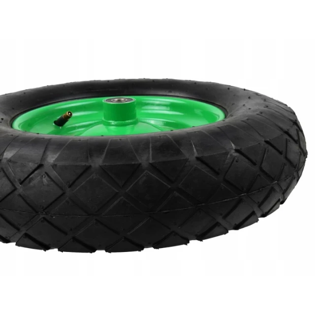 Колесо для тачки шина Geko 4 PR + вісь Green (G71022)