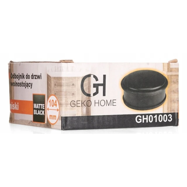 Упор дверной напольный Geko h-45мм Ø-104мм Black (GH01003)