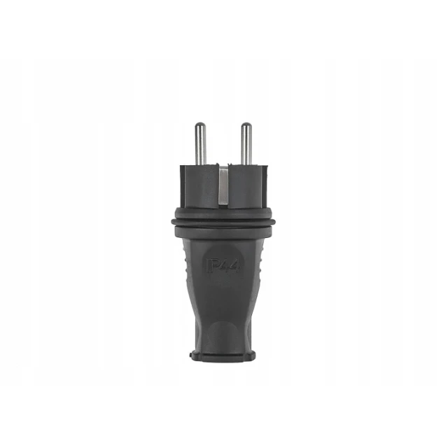 Штекер прямой с заземлением Geko IP44 резиновый (G17515)