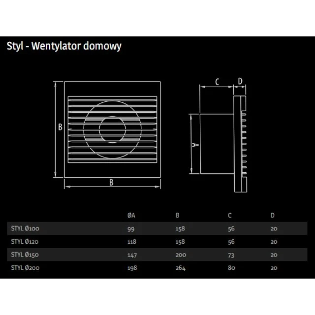Вентилятор Styl Ø DOSPEL 150 мм S (007-0005)