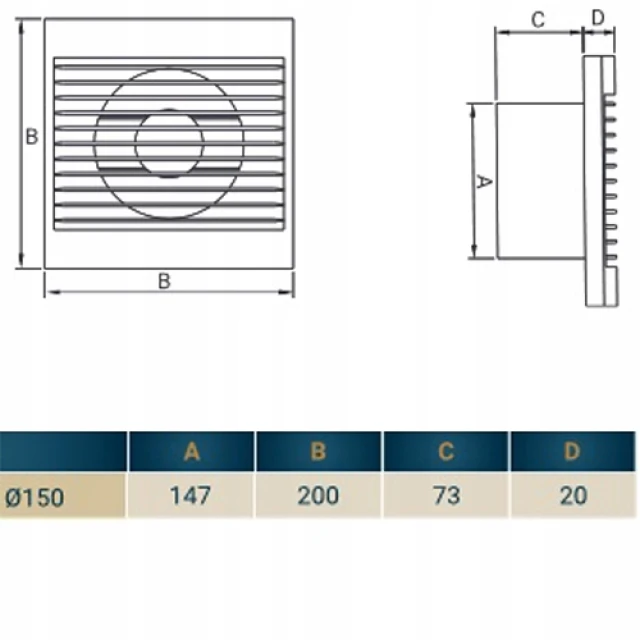 Вентилятор Styl Ø DOSPEL 150 WCH (007-0335)