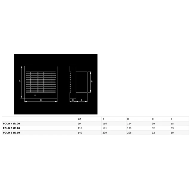 Вентилятор POLO DOSPEL 4 Ø 100 мм WCH (007-0061)