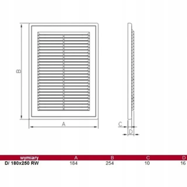 Решітка DOSPEL D/180x250 RW Classic (007-0172)