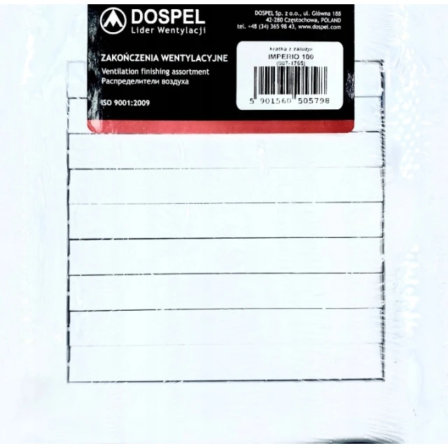 Решітка DOSPEL IMPERIO-100 з механічною жалюзі White (007-1765)