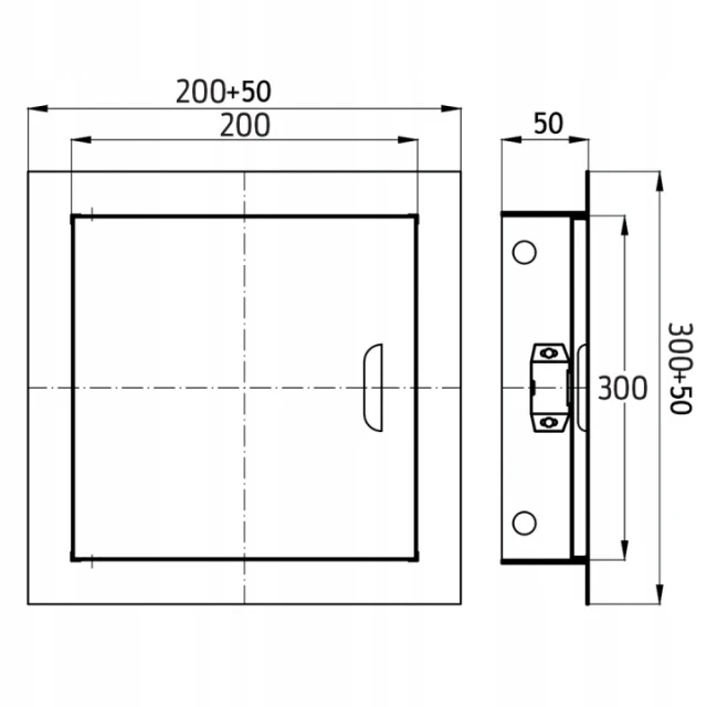 Дверцята ревізійні DOSPEL 200x300 MAGNAT з замком (007-1838)