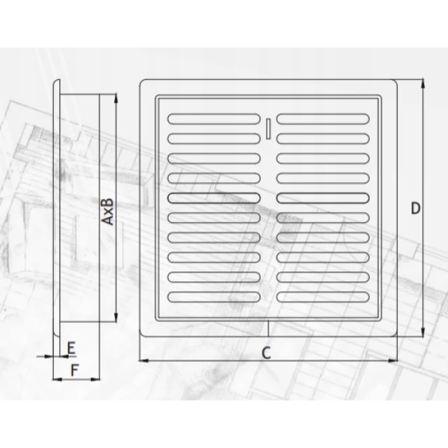 Решётка D/TKŻ DOSPEL 14x21 жалюзная White (007-1651)