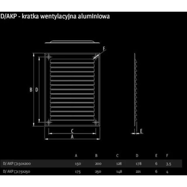 Решітка D/AKP DOSPEL 175/250 металева White (007-0440)