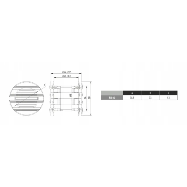 Розета дверна RD DOSPEL 40 White (007-0696)