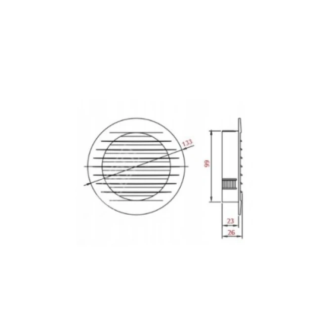 Решітка кругла KRO Ø DOSPEL 100 мм Graphite (007-4309)