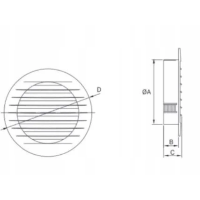 Решітка кругла KRO Ø DOSPEL 75 мм Graphite 2 шт (007-4373)
