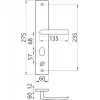 Ручка дверна TITAN GAMAR 68 мм WB Silver Pearl ліва (KLC-0053)