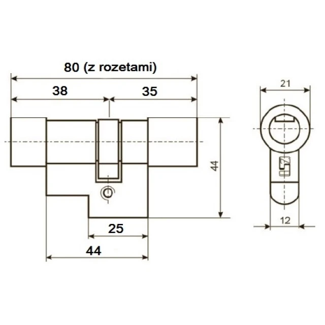 Циліндр замка Baodean 38/35 китайський корпус 44 мм (BDA80)