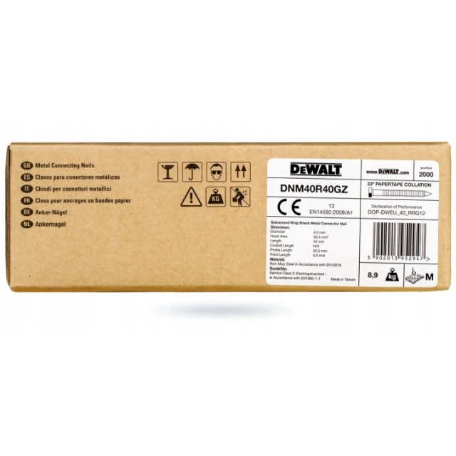 Шуруп DeWALT 40 мм будівельний 2000 шт (DNM40R40GZ)
