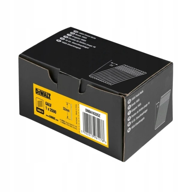 Цвях DeWALT 16GA для магазину, 20° косий, 32 мм (DNBA1632GZ)