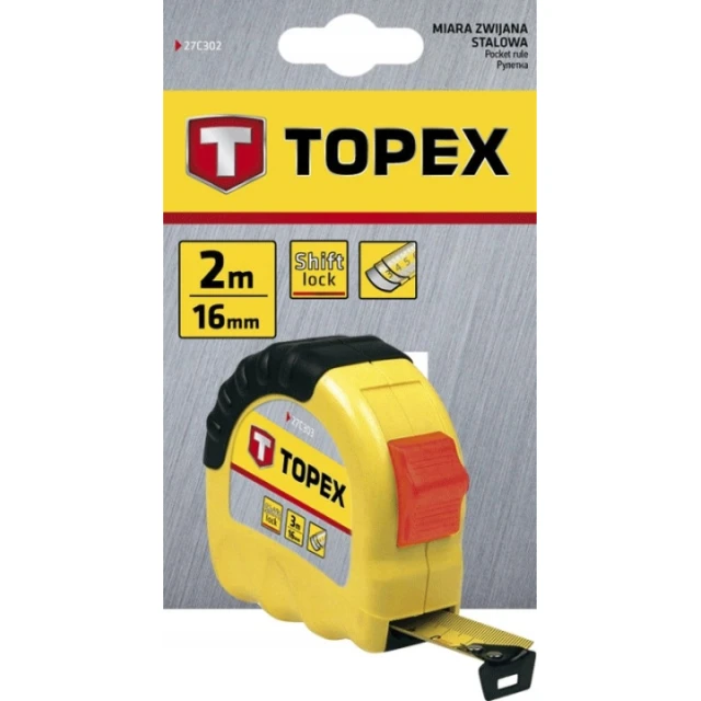 Рулетка Shiftlock Topex 2 м × 16 мм (27C302)