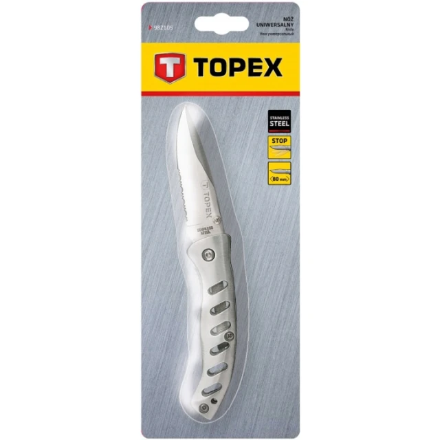 Ніж універсальний складаний, лезо Topex 80 мм (98Z105)