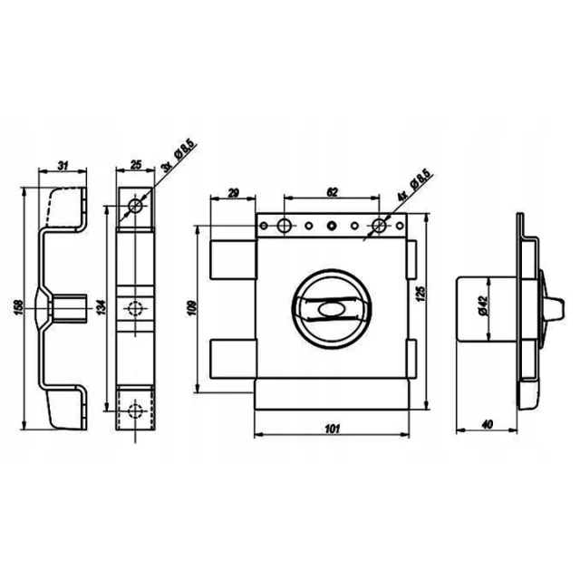 Цилиндр Gerda замка верхний TYTAN ZX Graphite Right (06-303P)