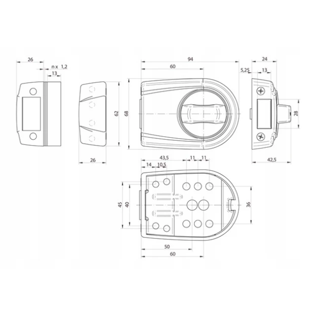 Замок верхній Gerda ZG-200 Graphite (ZG200GR)
