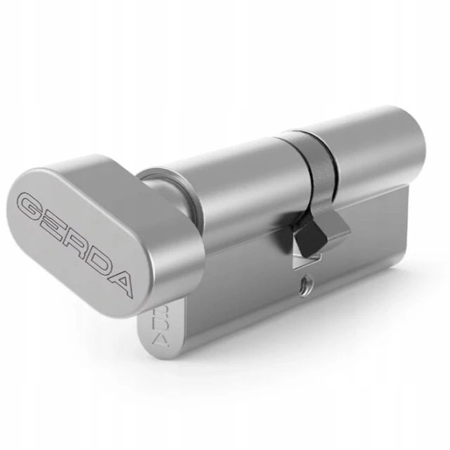 Циліндр замка з ручкою Gerda 45/30 нікель 5-ключів HPlus (0WKHPG04530.9005UB)