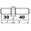 Циліндр замка Gerda 30/40 нікель 5 ключів HPlus (5902203176894)