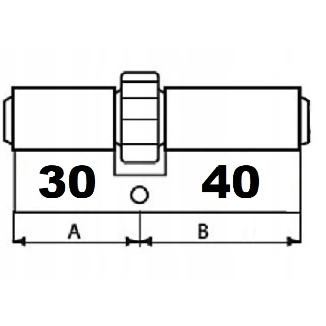 Циліндр замка Gerda 30/40 нікель 5 ключів HPlus (5902203176894)