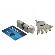 Цилиндр замка с ручкой Gerda 40/50 ATEST C KL Nickel PSX (0WKPXG04050.9005RP)