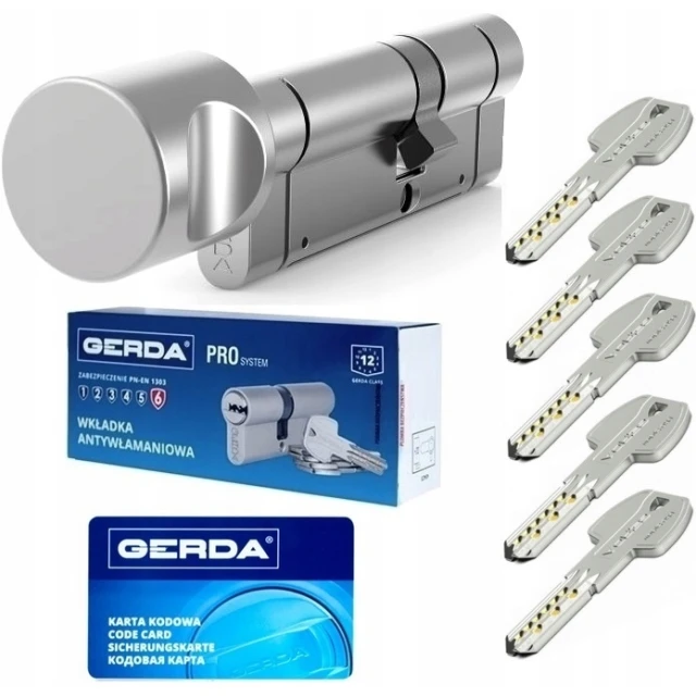 Циліндр замка з ручкою Gerda 40/50 ATEST C KL Nickel PSX (0WKPXG04050.9005RP)