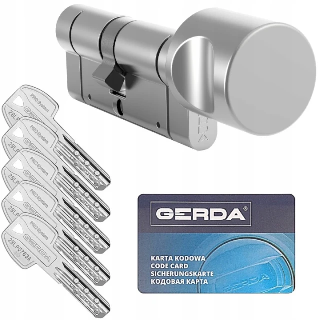 Циліндр замка з ручкою Gerda 55/45 ATEST C нікель PSX (0WKPXG05545.9005RP)