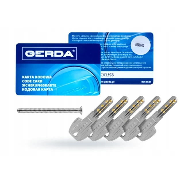 Циліндр замка Gerda 30/95 ATEST C KL6.2 нікель з зубцями (184639)