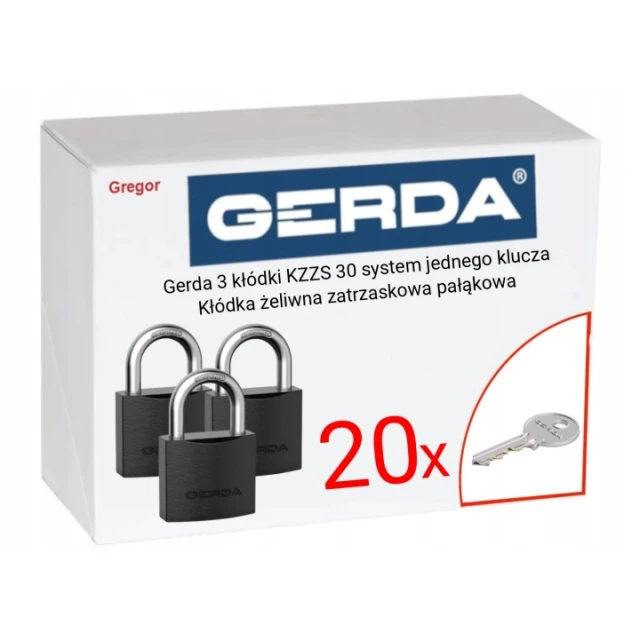 Навесной замок KZZS Gerda 30 чугунный 3 шт 5 ключей (0KZPS3A3000.06150B)
