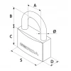 Навесной замок KZZS Gerda 30 чугунный 3 шт 5 ключей (0KZPS3A3000.06150B)