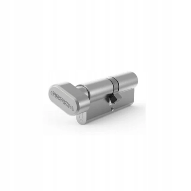 Циліндр замка з ручкою Gerda 35/50 Nickel 5 ключів HPlus (0WKHPG03550.9005UB)