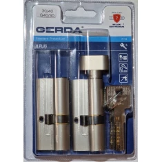 Набір Gerda 2 циліндрів замка: 30/40 + G40/30 + 5кл нікель Hplus (0WKHPKW3040.9005UB)