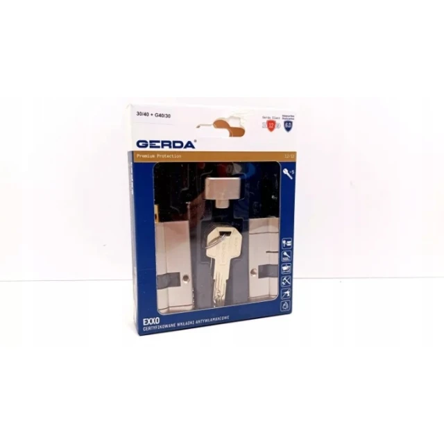 Набір Gerda 2 циліндрів замка: 30/40 + G40/30 + 5кл нікель Hplus (0WKHPKW3040.9005UB)
